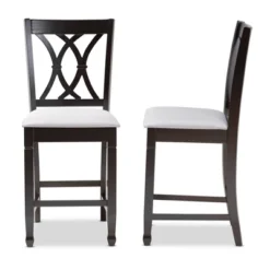 2pc Reneau Finished Wood Counter Height Pub Chairs - Baxton Studio -Baxton Studio GUEST b72e532a 7c44 49e3 af0e d4dc9032c835