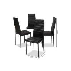 Set Of 4 Armand Modern And Contemporary Faux Leather Upholstered Dining Chairs - Baxton Studio -Baxton Studio GUEST b7319226 53de 47a9 a558 4ae3b3db8633