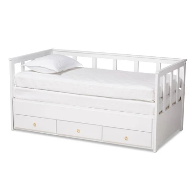 Twin To King Kendra Expandable Daybed With Storage Drawers White - Baxton Studio 4 Twin To King Kendra Expandable Daybed With Storage Drawers White - Baxton Studio - Image 2
