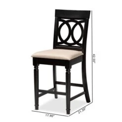 Set Of 2 Verina Upholstered Wood Counter Height Barstools Sand/Espresso - Baxton Studio 11 Set Of 2 Verina Upholstered Wood Counter Height Barstools Sand/Espresso - Baxton Studio -Baxton Studio GUEST b92102c7 3dd4 4914 87b1 5865a7fefd57