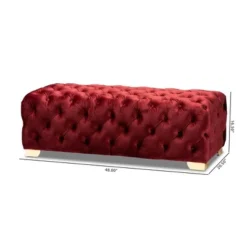 Avara Velvet Button Tufted Bench Ottoman - Baxton Studio -Baxton Studio GUEST b9c1323f a1f1 4103 9391 a475e7057eed