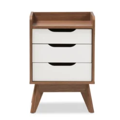 Brighton Mid - Century Modern Wood 3 - Drawer Storage Nightstand - Brown - Baxton Studio -Baxton Studio GUEST b9c66d76 bfee 4f65 b7a0 0af3fd5d3acf