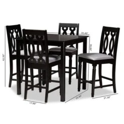 5pc Darcie Upholstered Wood Pub Counter Height Dining Set Gray/Espresso - Baxton Studio -Baxton Studio GUEST b9e5f233 17f3 4210 824b b4604a79d81a