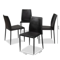 Set Of 4 Pascha Modern And Contemporary Faux Leather Upholstered Dining Chairs - Baxton Studio 11 Set Of 4 Pascha Modern And Contemporary Faux Leather Upholstered Dining Chairs - Baxton Studio -Baxton Studio GUEST b9fe9ad5 88dc 4686 96dc 392f7ce4cbf9