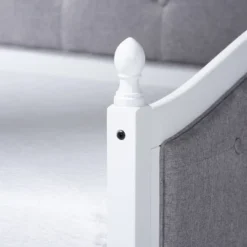 Twin Marlie Upholstered Daybed With Trundle Gray/White - Baxton Studio -Baxton Studio GUEST ba00fce4 b277 422e 9b40 db4972770811