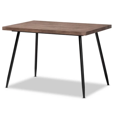 5pc Dining Set Metal And Mave Wood Walnut/Black - Baxton Studio 4 5pc Dining Set Metal And Mave Wood Walnut/Black - Baxton Studio - Image 2