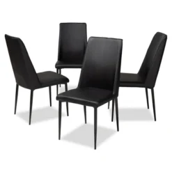 Set Of 4 Chandelle Modern And Contemporary Faux Leather Upholstered Dining Chairs - Baxton Studio -Baxton Studio GUEST ba415cca aa00 4311 ae15 ffec7d742227