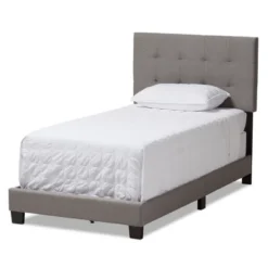 Twin Brookfield Modern And Contemporary Fabric Upholstered Bed - Baxton Studio -Baxton Studio GUEST bafde374 27f9 4f64 9d1b beac19109dee