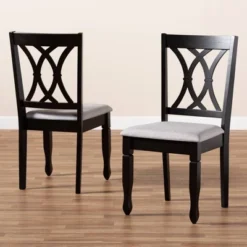 2pc Reneau Upholstered Wood Dining Chair Set - Baxton Studio -Baxton Studio GUEST bb9a56e1 54c9 4366 9467 f54097e8e16c