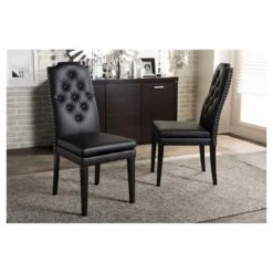 Set Of 2 Dylin Modern And Contemporary Faux Leather Dining Chairs - Baxton Studio -Baxton Studio GUEST bba3159f e6b6 492f b89d b2fa841cee81