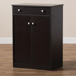 Dariell Modern And Contemporary Finished Shoe Cabinet Dark Brown - Baxton Studio -Baxton Studio GUEST bd3ceaa8 cab0 4413 890f 60b6349ab60e