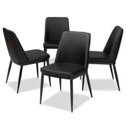 Set Of 4 Darcell Modern And Contemporary Faux Leather Upholstered Dining Chairs - Baxton Studio 12 Set Of 4 Darcell Modern And Contemporary Faux Leather Upholstered Dining Chairs - Baxton Studio -Baxton Studio GUEST be419f93 89f5 4c8c 896b 2776abbec911