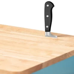 Liona Sky Wood Kitchen Storage Cart Blue/Natural - Baxton Studio -Baxton Studio GUEST becc1a94 4ab8 4449 ac06 1db2e8b5f32e