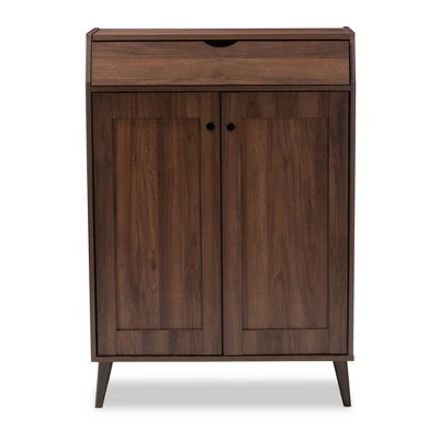 Cormier Walnut Finished 2 Door Wood Entryway Shoe Storage Cabinet Brown - Baxton Studio 10 Cormier Walnut Finished 2 Door Wood Entryway Shoe Storage Cabinet Brown - Baxton Studio - Image 8