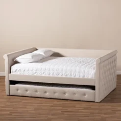 Alena Daybed With Trundle - Baxton Studio -Baxton Studio GUEST bef528f1 eedb 4a08 a6dc 66c20c8aecd4