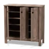 Derek Finished Wood 3 Door Shoe Cabinet Oak - Baxton Studio -Baxton Studio GUEST bef82768 87e8 42af aa76 383139eb06b2