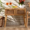 Falan Wood With Rattan 2 Drawer Console Table Oak Brown - Baxton Studio 1 Falan Wood With Rattan 2 Drawer Console Table Oak Brown - Baxton Studio -Baxton Studio GUEST bf2f2e94 a671 43bc b6af eb0e203a5f28