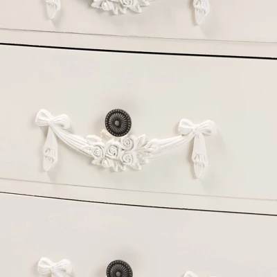 Callen Wood 3 Drawer Nightstand White - Baxton Studio 7 Callen Wood 3 Drawer Nightstand White - Baxton Studio - Image 5