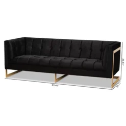 Ambra Velvet Upholstered And Button Tufted Sofa Black/Gold - Baxton Studio -Baxton Studio GUEST bfd4c992 1f50 4956 9c67 bbc96e8d2488