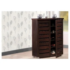 Adalwin Modern And Contemporary 2-Door Wooden Entryway Shoes Storage Cabinet - Dark Brown - Baxton Studio 9 Adalwin Modern And Contemporary 2-Door Wooden Entryway Shoes Storage Cabinet - Dark Brown - Baxton Studio -Baxton Studio GUEST c075954e 320a 4c82 adad fe9662d24df8