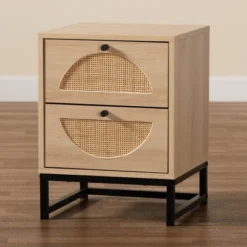 Ardon Bohemian Wood And Metal 1 Drawer Nightstand With Rattan Light Brown/Black - Baxton Studio 19 Ardon Bohemian Wood And Metal 1 Drawer Nightstand With Rattan Light Brown/Black - Baxton Studio -Baxton Studio GUEST c14793fe 5aeb 4175 aea6 57b1d2b08968
