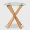Lida Glass And Wood Finished End Table Clear/Natural - Baxton Studio -Baxton Studio GUEST c19a5c99 12f8 4365 b616 86e2b7057107