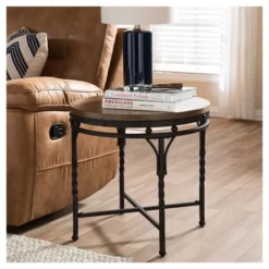 Austin Vintage Industrial Round End Table - Antique Bronze - Baxton Studio -Baxton Studio GUEST c2eafb84 e37b 44e6 8a85 1ed4a36c6f8e