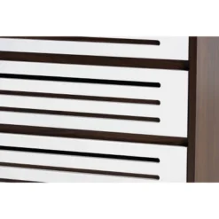 3 Drawer Meike Two-Tone Wood Nightstand Walnut/White - Baxton Studio -Baxton Studio GUEST c33ddb4e fbb4 4f7a be66 bc6555b126de