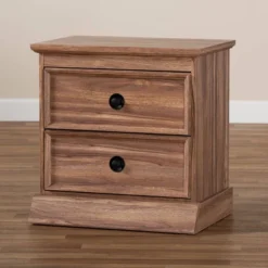 Ryker Oak Finished 2 Drawer Wood Nightstand Brown - Baxton Studio 10 Ryker Oak Finished 2 Drawer Wood Nightstand Brown - Baxton Studio -Baxton Studio GUEST c343e849 f119 4f3e b16e 226dd83aa28c