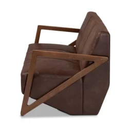 Christa Faux Leather Effect Fabric Upholstered Wood Sofa Dark Brown/Walnut Brown - Baxton Studio -Baxton Studio GUEST c46cf0ea b7d2 458a b7da 7f4e01df4f71