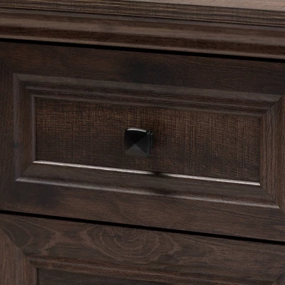 Nolan 2 Drawer Wood Nightstand Brown/Black - Baxton Studio 6 Nolan 2 Drawer Wood Nightstand Brown/Black - Baxton Studio - Image 4