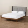 Brooklyn Mid Century Modern Walnut Wood Fabric Upholstered Platform Bed - Baxton Studio -Baxton Studio GUEST c4e3d898 96c6 4c58 8d48 b2e7f6e8be70