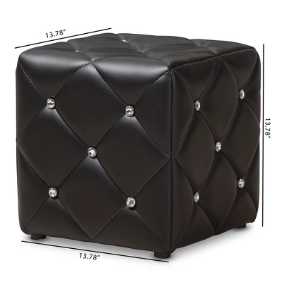 Stacey Modern And Contemporary Faux Leather Upholstered Ottoman - Baxton Studio 6 Stacey Modern And Contemporary Faux Leather Upholstered Ottoman - Baxton Studio - Image 4
