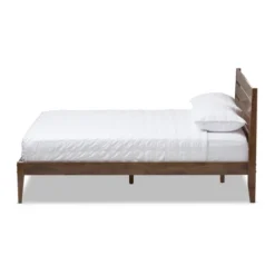 Elmdon Mid Century Modern Solid Wood Slatted Headboard Style Platform Bed Brown - Baxton Studio -Baxton Studio GUEST c5225122 1b27 48d3 bb7d 6575f6c6e673
