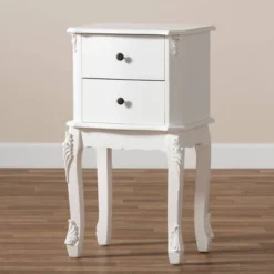 2 Drawer Sophia Wood Nightstand White - Baxton Studio -Baxton Studio GUEST c562dfb1 7865 473f 9223 e393658a70e7