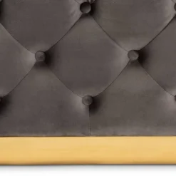 Verene Velvet Upholstered Square Cocktail Ottoman Gray/Gold - Baxton Studio 9 Verene Velvet Upholstered Square Cocktail Ottoman Gray/Gold - Baxton Studio -Baxton Studio GUEST c5b407e5 9806 4dd5 b354 4103170e2315