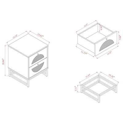 Ardon Bohemian Wood And Metal 1 Drawer Nightstand With Rattan Light Brown/Black - Baxton Studio 12 Ardon Bohemian Wood And Metal 1 Drawer Nightstand With Rattan Light Brown/Black - Baxton Studio - Image 10