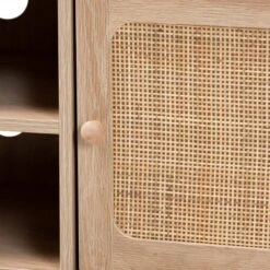 Elsbeth Wood And Natural Rattan 2 Door TV Stand For TVs Up To 40" Light Brown/Natural Brown - Baxton Studio 14 Elsbeth Wood And Natural Rattan 2 Door TV Stand For TVs Up To 40" Light Brown/Natural Brown - Baxton Studio -Baxton Studio GUEST c5ebd219 0bc7 41e8 9704 7e99041d472b