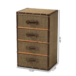 Owen Fabric Upholstered 4 Drawer Accent Storage Cabinet Brown - Baxton Studio -Baxton Studio GUEST c66e7a26 e315 4297 bc25 a3b618c16157