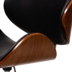 Baxton Studio Ambrosio Faux Leather Upholstered Chrome Finished Metal Adjustable Office Chair Black - BaxtonStudio -Baxton Studio GUEST c678c082 0beb 4ea9 93a8 afe450a75b63