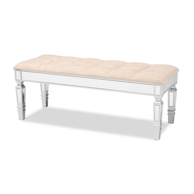 Hedia Fabric Upholstered And Wood Accent Bench - Baxton Studio 10 Hedia Fabric Upholstered And Wood Accent Bench - Baxton Studio - Image 8