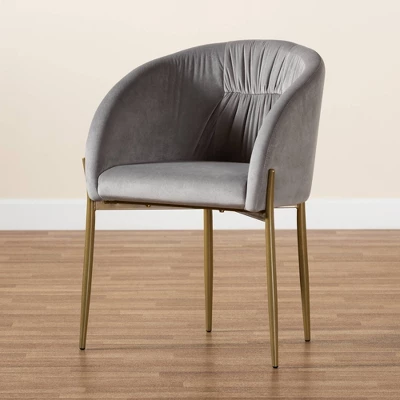 Ballard Velvet Fabric Upholstered Metal Dining Chair - Baxton Studio 10 Ballard Velvet Fabric Upholstered Metal Dining Chair - Baxton Studio - Image 8