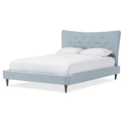 Hannah Mid - Century Modern Fabric Platform Bed - Queen - Baxton Studio 12 Hannah Mid - Century Modern Fabric Platform Bed - Queen - Baxton Studio -Baxton Studio GUEST c83f3786 7e1f 4824 a8ce 1c3a3472dcb0