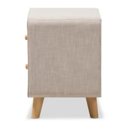 Jonesy Mid - Century Linen Upholstered 2 - Drawer Nightstand - Buff Beige - Baxton Studio -Baxton Studio GUEST c8474a4a 1e2b 4282 bb37 efbf051b679b