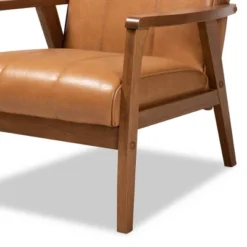 Nikko Mid-Century Faux Leather Upholstered Wood Lounge Chair Walnut/Brown - Baxton Studio 13 Nikko Mid-Century Faux Leather Upholstered Wood Lounge Chair Walnut/Brown - Baxton Studio -Baxton Studio GUEST c877b7d5 125b 4970 87e3 eb46dd1c1f3c
