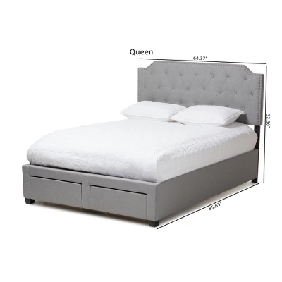 Aubrianne Modern And Contemporary Fabric Upholstered Storage Bed Gray - Baxton Studio 5 Aubrianne Modern And Contemporary Fabric Upholstered Storage Bed Gray - Baxton Studio - Image 3
