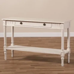 Ariella Whitewashed 1 Drawer Console Table White - Baxton Studio 19 Ariella Whitewashed 1 Drawer Console Table White - Baxton Studio -Baxton Studio GUEST c89f951c 3f05 4f80 ad25 a33bef093bb5