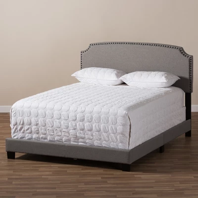 Odette Modern And Contemporary Fabric Upholstered Bed - Light Gray - Baxton Studio 8 Odette Modern And Contemporary Fabric Upholstered Bed - Light Gray - Baxton Studio - Image 6