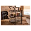 Karlin Rustic Industrial Style Antique Black Textured Finish Metal Distressed Wood Mobile Kitchen Bar Serving Wine Cart - Baxton Studio 1 Karlin Rustic Industrial Style Antique Black Textured Finish Metal Distressed Wood Mobile Kitchen Bar Serving Wine Cart - Baxton Studio -Baxton Studio GUEST c92ed1c6 07e4 4c9a 8752 fd44507e58e1