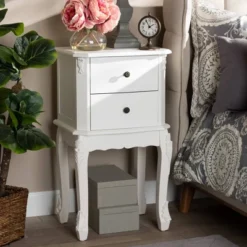 2 Drawer Sophia Wood Nightstand White - Baxton Studio -Baxton Studio GUEST c92f3cf2 7a88 4c9e ad60 024b8dfbe213
